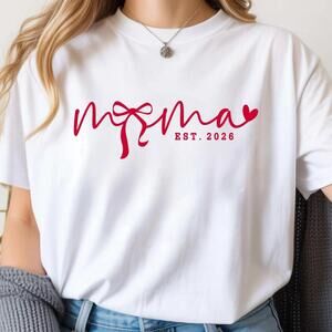 Coquette Mama Est 2026 Shirt First Time Mom Outfit
